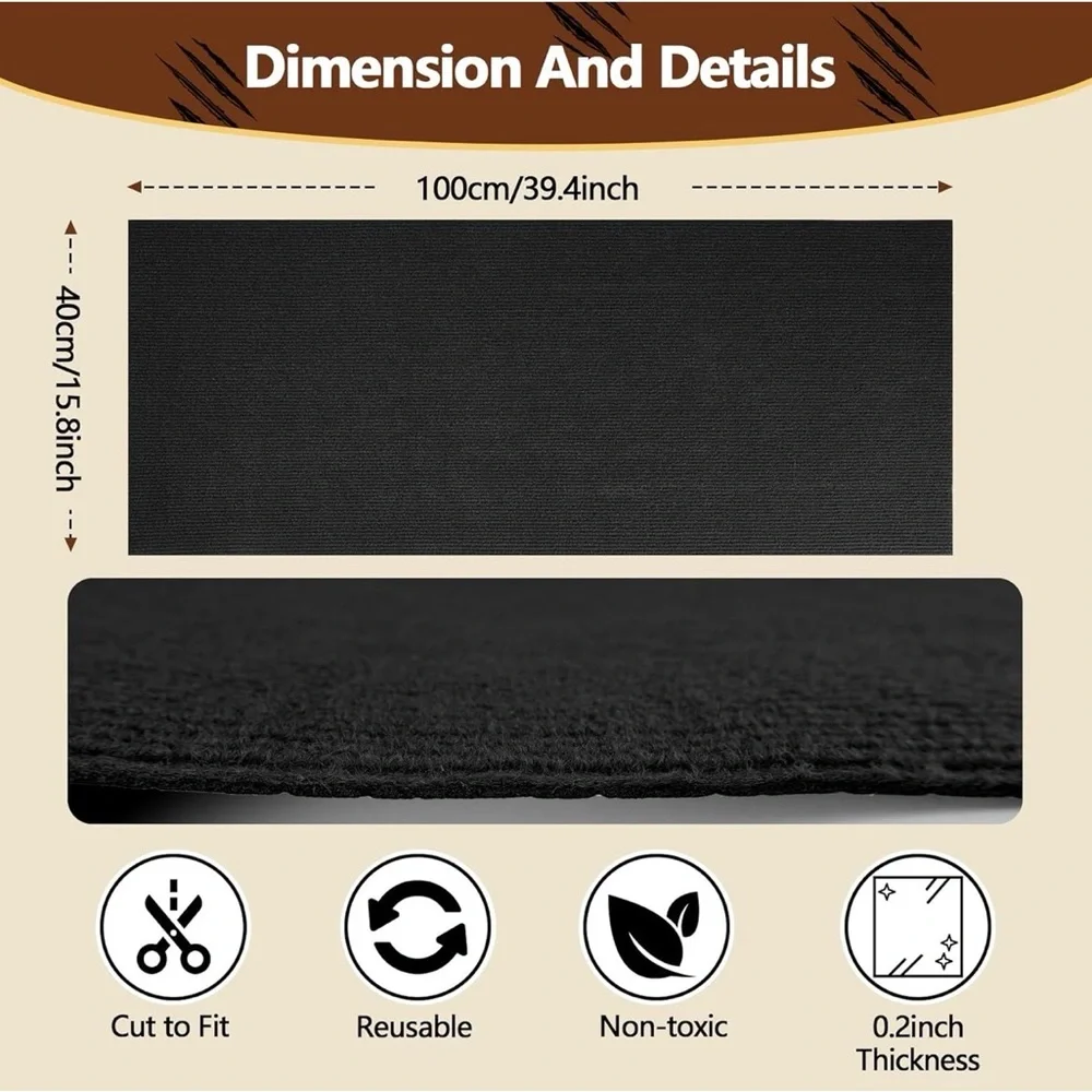 Black Cat Scratch Protector for Furniture NWT